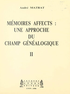 cover image of Mémoires affects